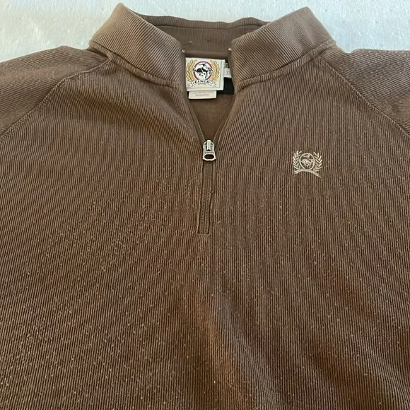 Men's Cinch Brown Quarter-Zip Sweater - Picture 2 of 8